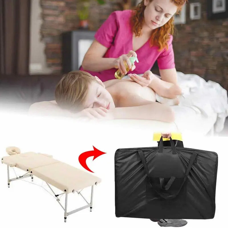 Black Handbag for Massage Table Carrying Bag for Nail Desk Beauty Bed Bag 600D Oxford Cloth Folding Storage Carry Bag