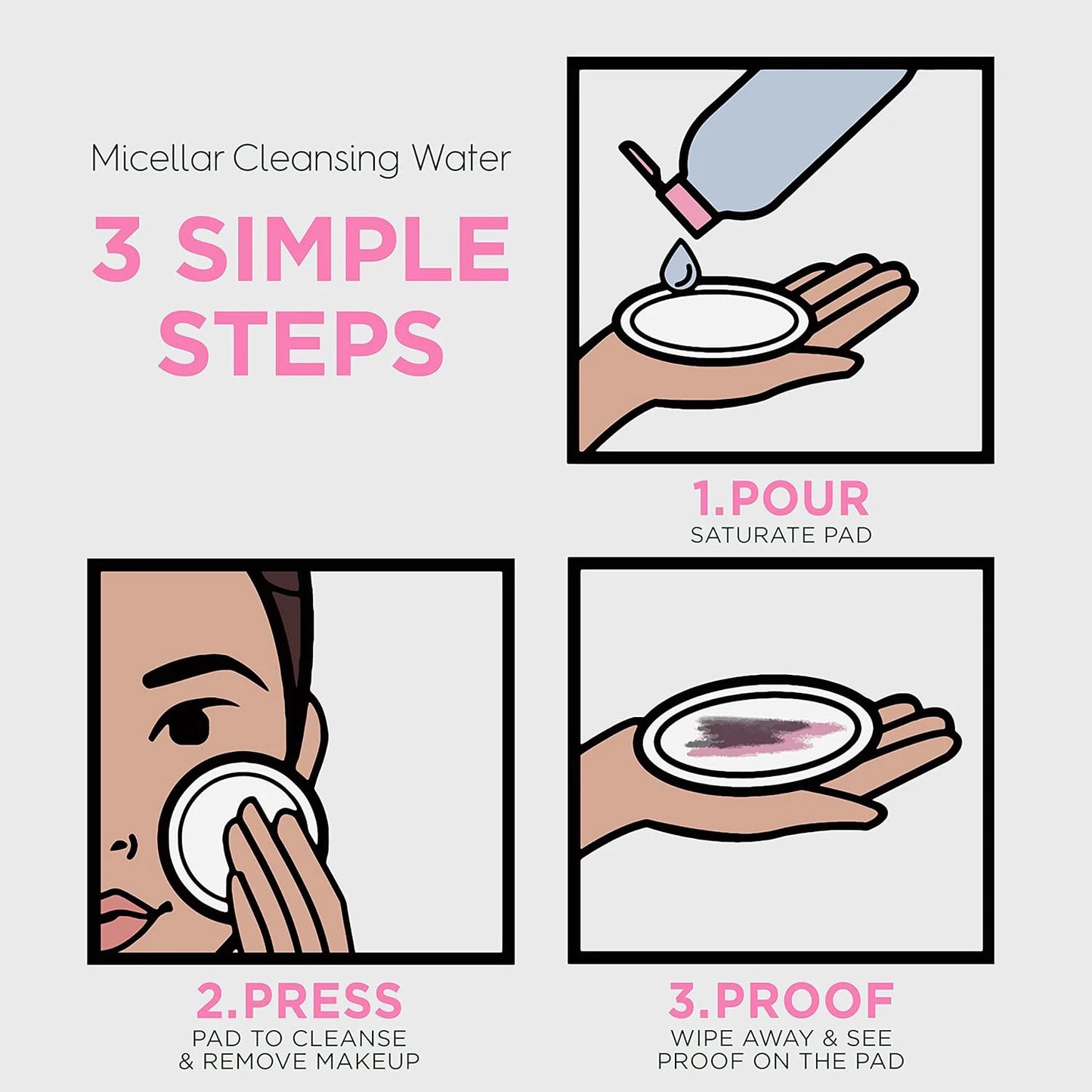 Micellar Water: All-In-1 Cleanser & Makeup Remover. No Rinse, No Rub, for Sensitive Skin. 125G.