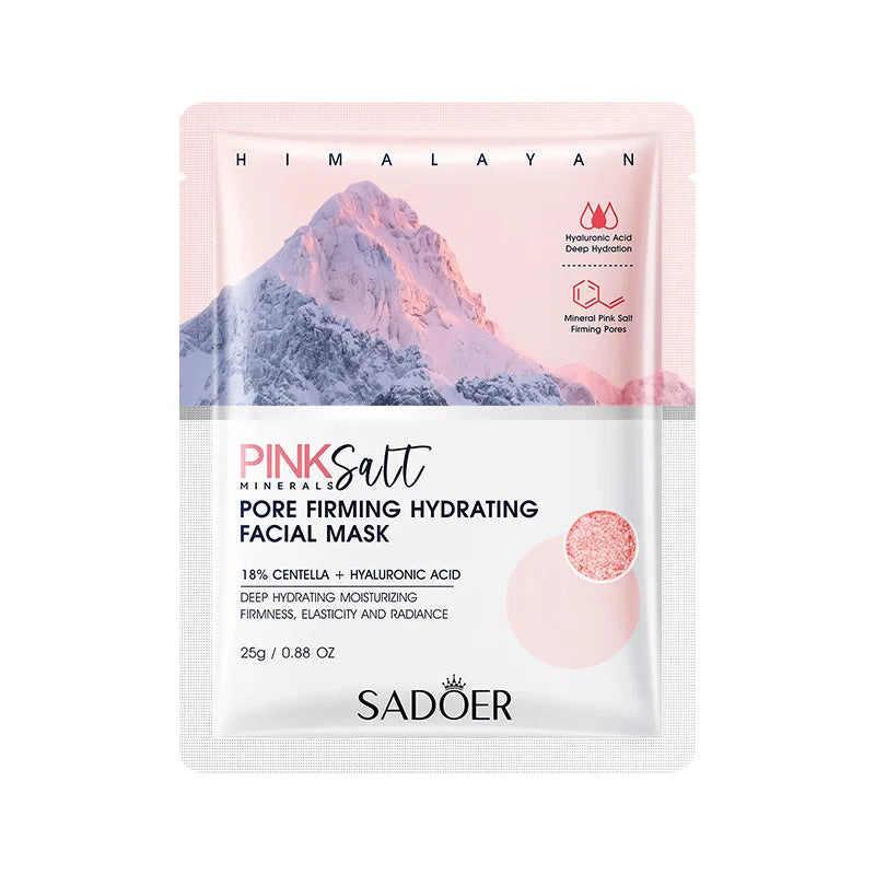 5Pcs  Himalayan Pink Salt Face Mask Moisturizing Brightening Firming Hydrating Facial Masks Face Skin Care Products