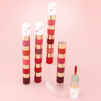 1 Pcs 5 Colors Long-Lasting Lock Color Matte Lip Gloss Lipstick Waterproof Embellishes Lip Shape and Enhances Temperamen
