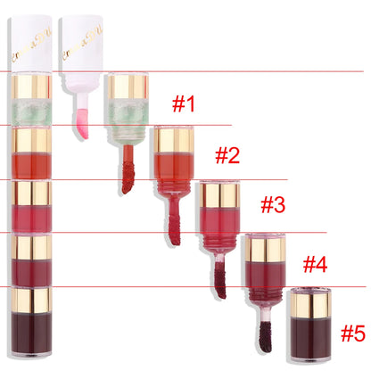 1 Pcs 5 Colors Long-Lasting Lock Color Matte Lip Gloss Lipstick Waterproof Embellishes Lip Shape and Enhances Temperamen