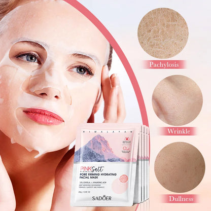 5Pcs  Himalayan Pink Salt Face Mask Moisturizing Brightening Firming Hydrating Facial Masks Face Skin Care Products