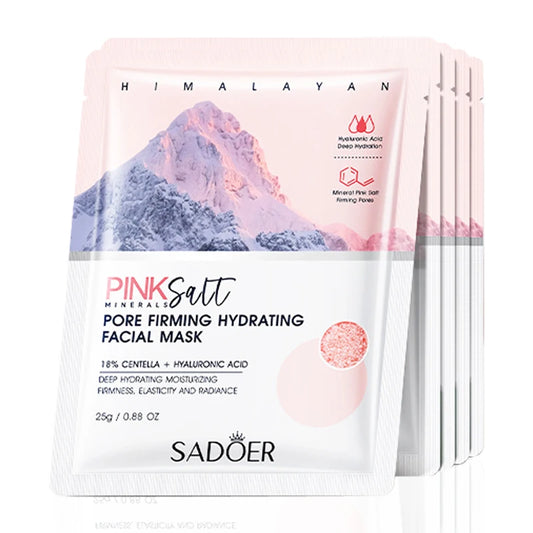 5Pcs  Himalayan Pink Salt Face Mask Moisturizing Brightening Firming Hydrating Facial Masks Face Skin Care Products