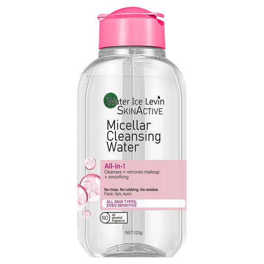 Micellar Water: All-In-1 Cleanser & Makeup Remover. No Rinse, No Rub, for Sensitive Skin. 125G.