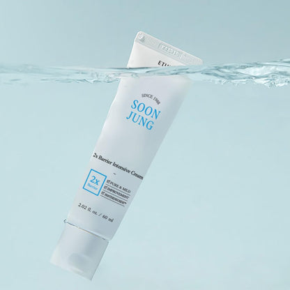 House Soonjung 2X Barrier Intensive Cream 60Ml (21AD) | Hypoallergenic Shea Butter Hydrating Facial Cream for Sensitive Skin, Water-Oil Balance & Panthenol for Damaged Skin | K-Beauty